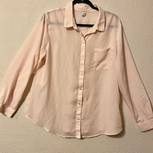 Old Navy pink button down blouse XL almost new